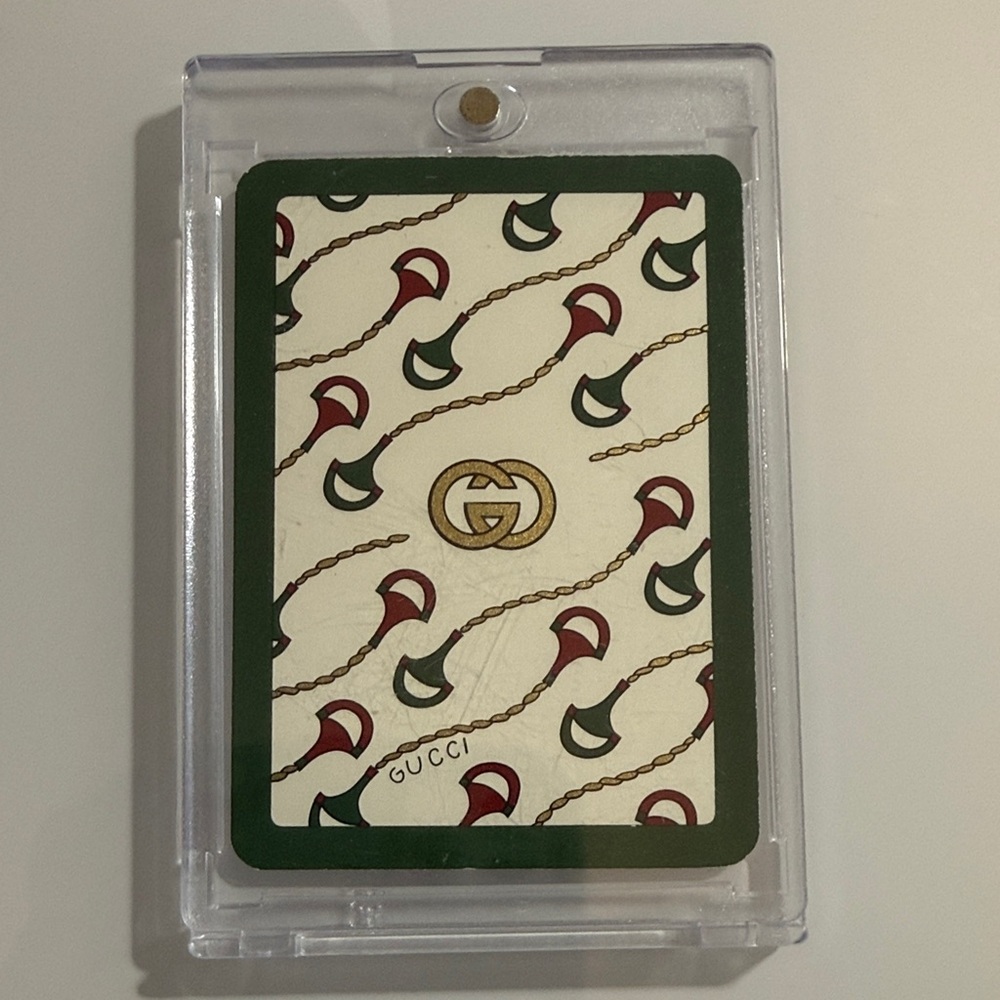 Gucci Luxury Vintage GG Horsebit Playing Card 10 of Hearts ❤️ in Case with COA